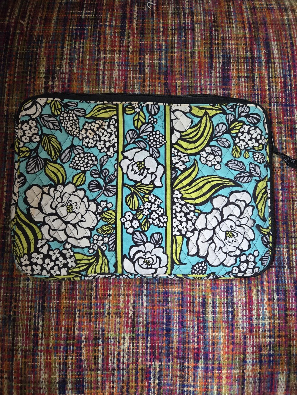 Vera Bradley Floral Quilted Laptop Sleeve in Turquoise